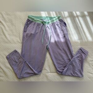 Cozy Lavender Pajama Pants with Mint Waistband